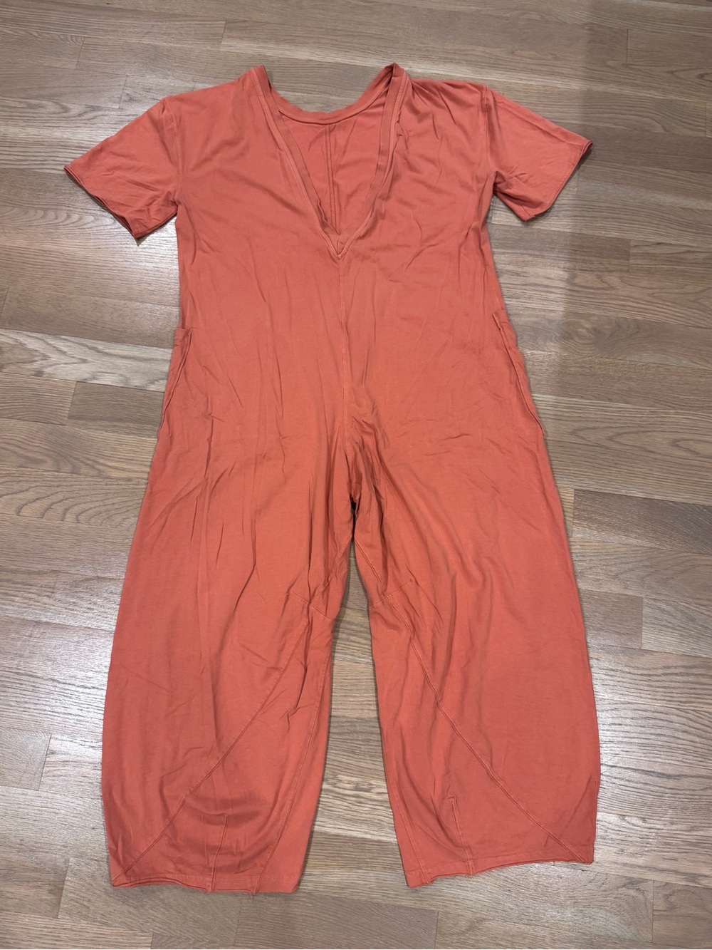 FP Movement - Short-Sleeve V-neck One-Piece Romper - Orange | Size M